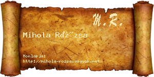 Mihola Rózsa névjegykártya