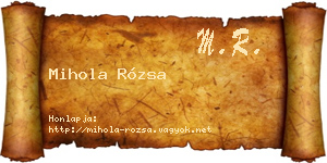 Mihola Rózsa névjegykártya